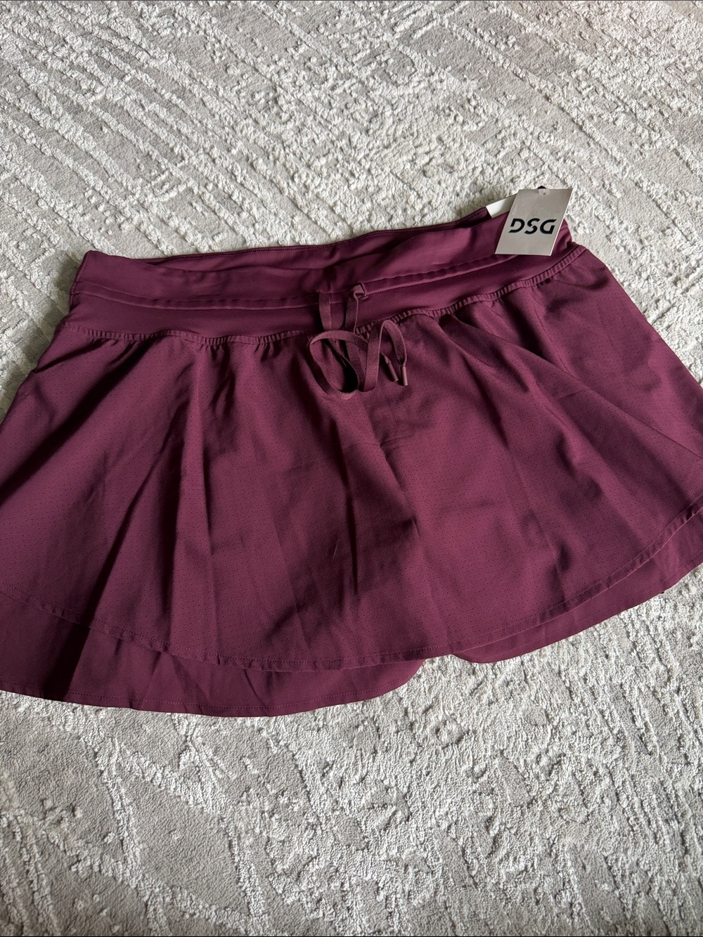 DSG Plum Athletic Skort with Drawstring Waist